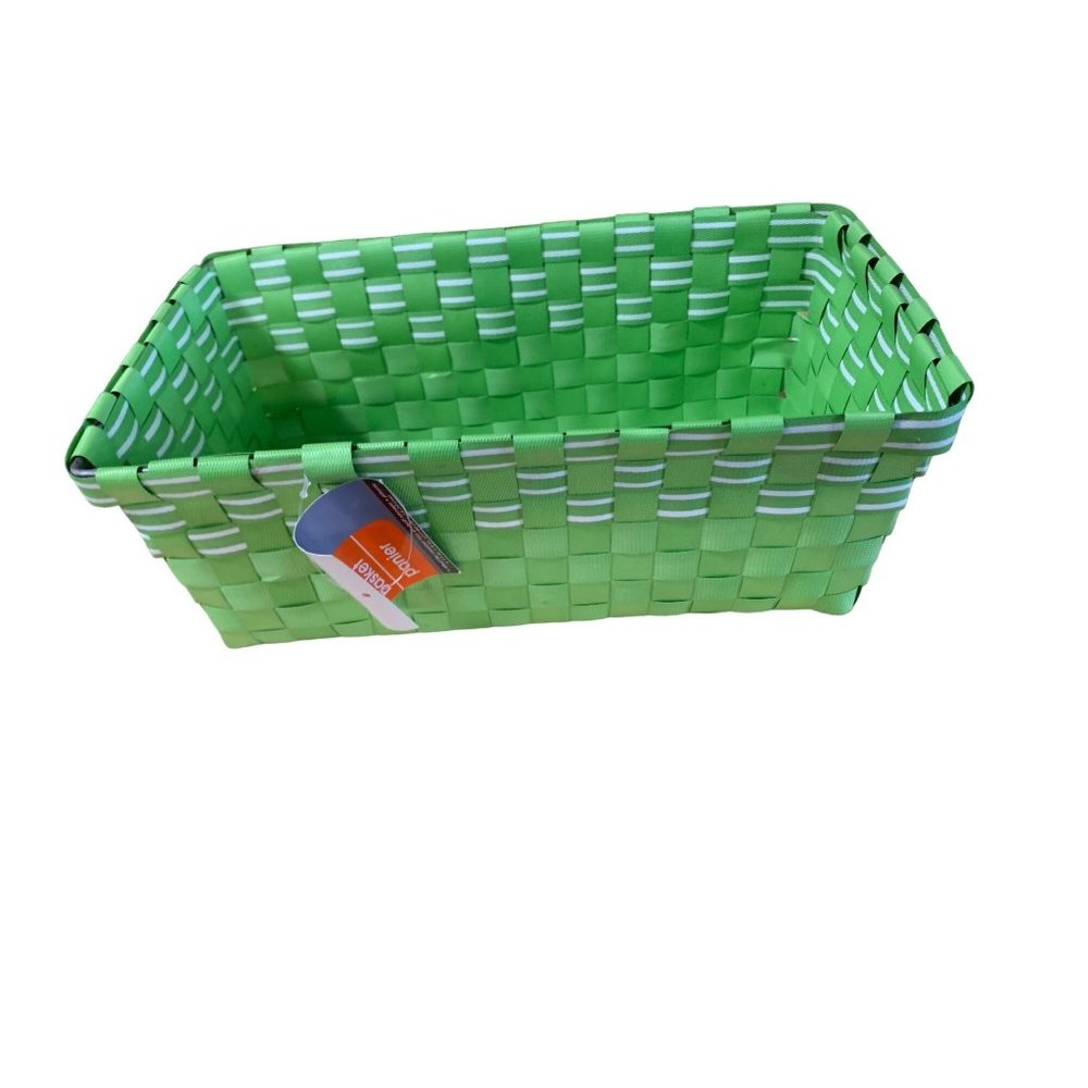 New Home Essentials Plastic Rectangle Basket Green 11x6